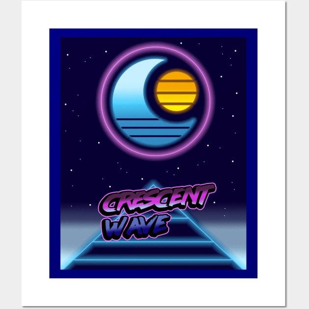 Retrowave Crescent Moon Wall Art by VixenwithStripes